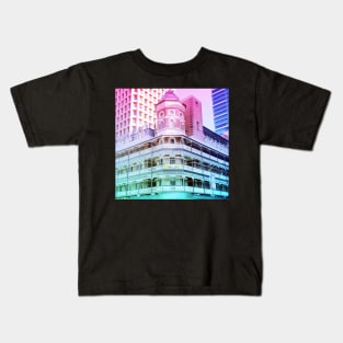 Pastel Brisbane City Down Under Bar Print Kids T-Shirt